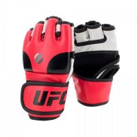 Перчатки MMA тренировочные с открытой ладонью S/M красные UFC UHK-69668 / UHK-90077-40