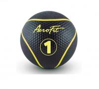 Набивной мяч 1 кг, черный/желтые полоски Aerofit AFMB1